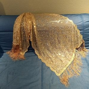 Gold sequin evening shawl